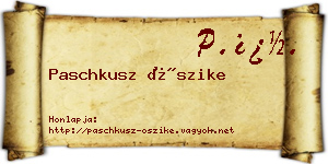 Paschkusz Őszike névjegykártya